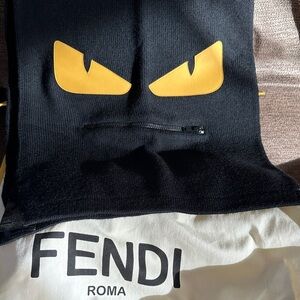 Fendi Black and Yellow Eyed Scarf